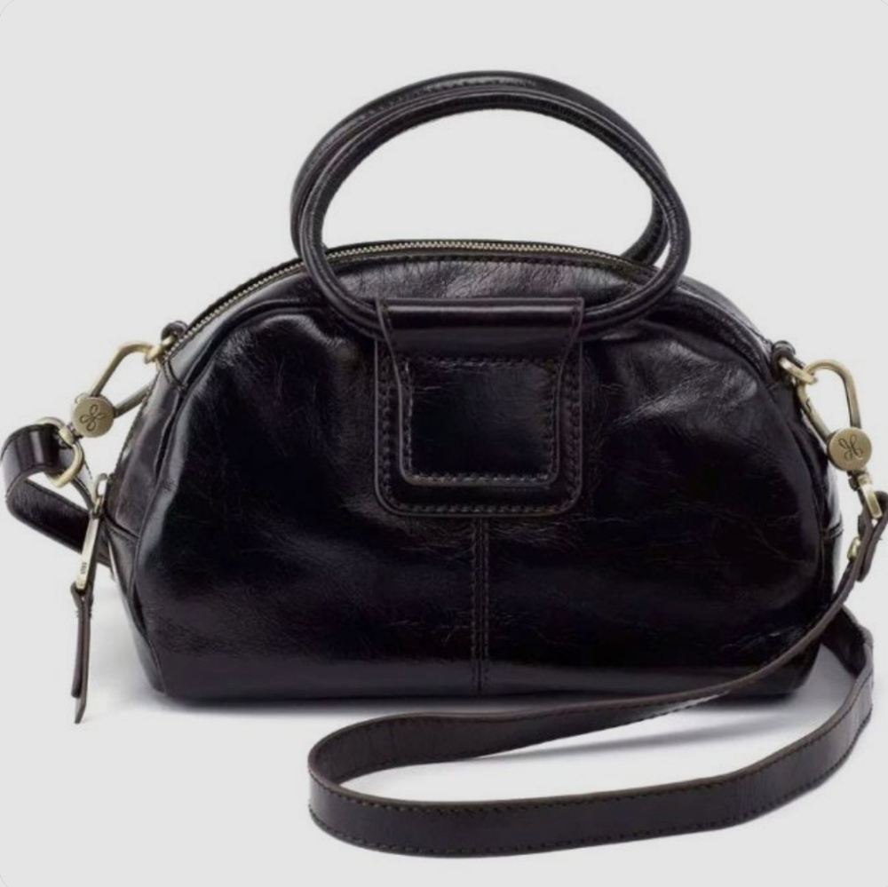 HOBO Black Leather Top-Handle Crossbody Bag